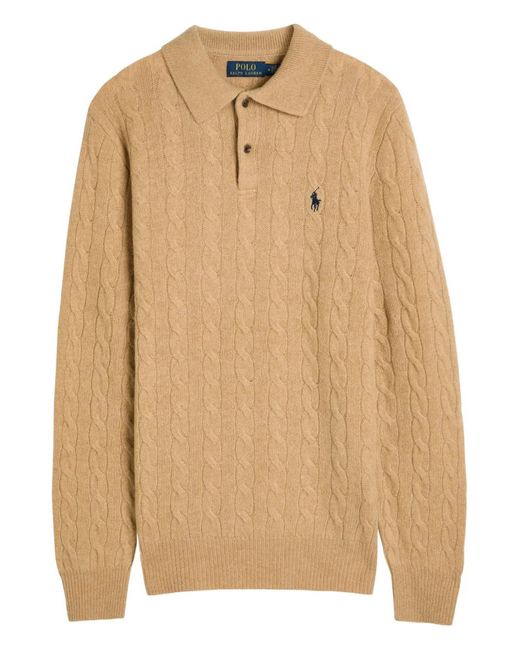Polo Ralph Lauren Natural Cable-Knit Polo Sweater for men