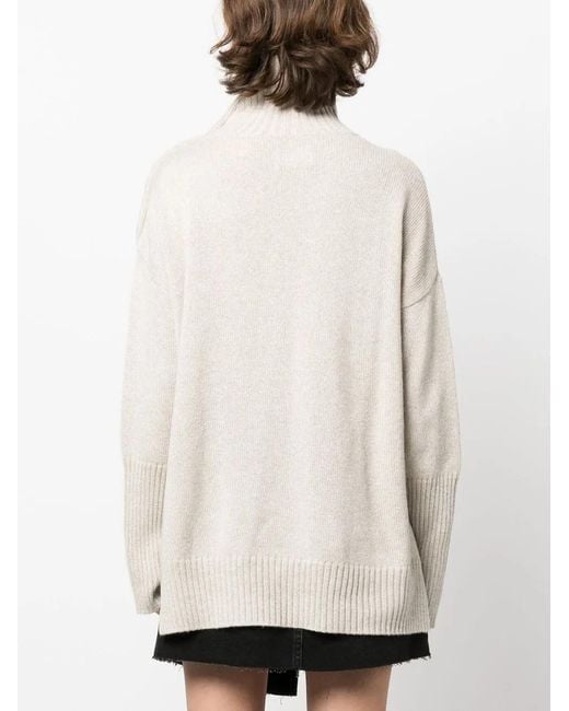 Zadig & Voltaire White Alma Star-Charm High-Neck Jumper