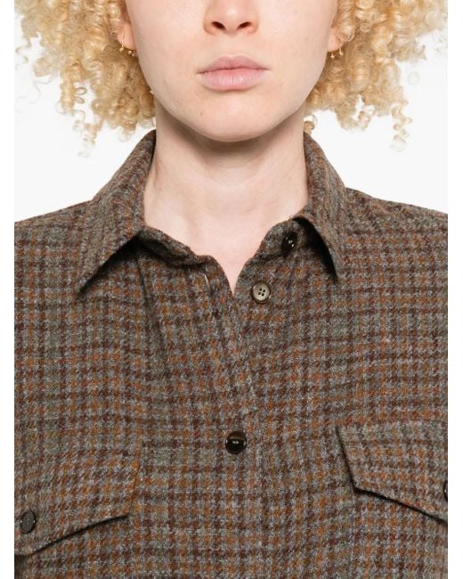 Barena チェック シャツ Brown