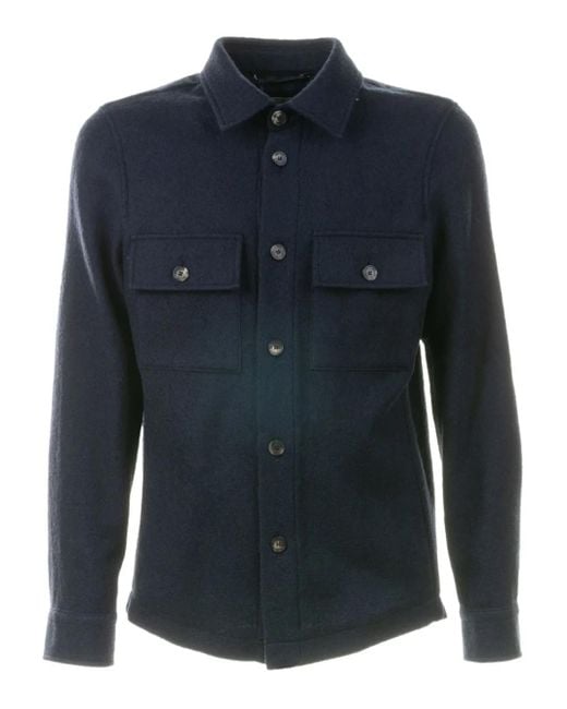Jacob Cohen Blue Double-Pocket Button-Front Shirt for men
