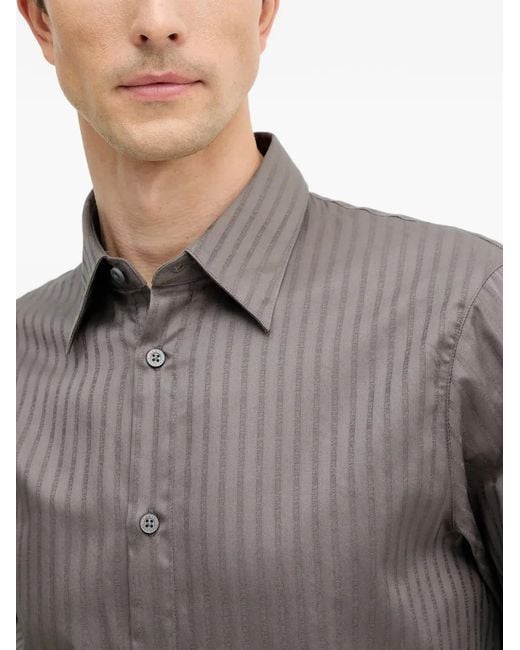ARMANI EXCHANGE Gray Striped Buttoned Shirt for men