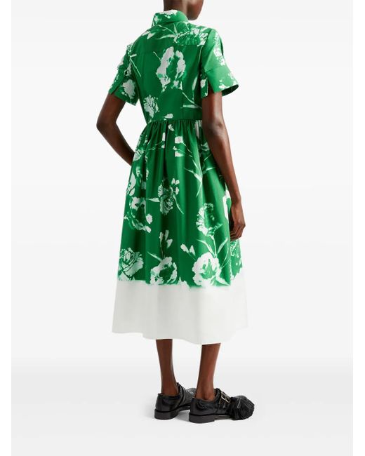 Erdem フローラル スカートドレス Green