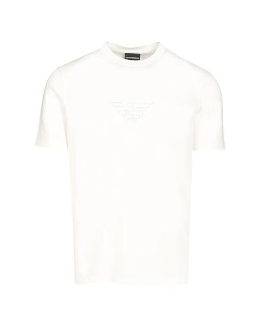 Emporio Armani White Logo-Print T-Shirt for men