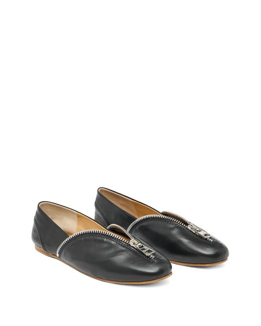 J.W. Anderson Gray Zip-Detail Ballet Flats