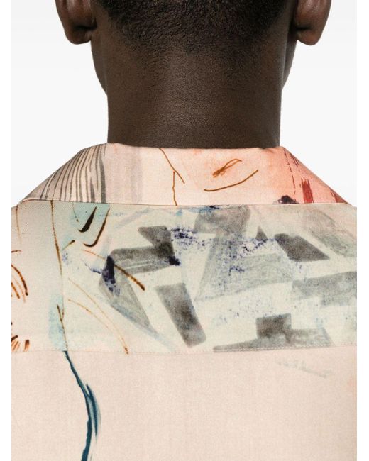 Camicia con stampa grafica di Paul Smith in Pink da Uomo