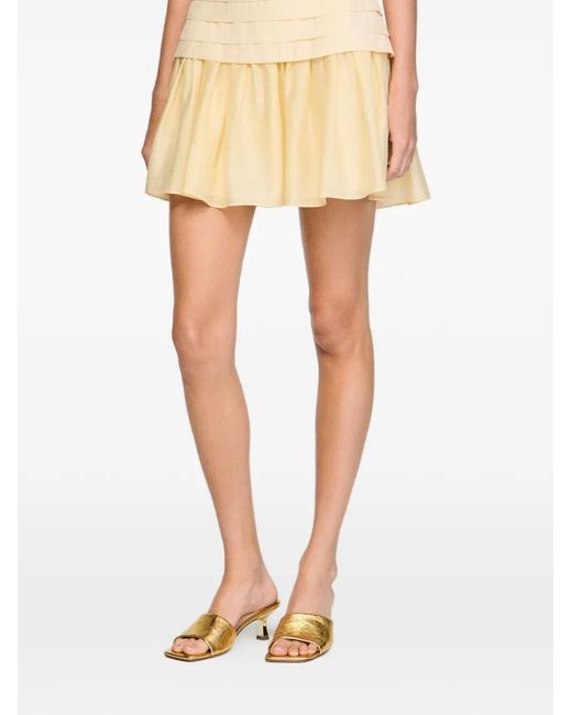 Sandro Natural Mini Pleated Skirt