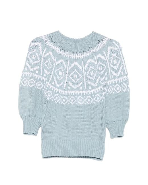 Altuzarra Blue Howard Fair Isle-Knit