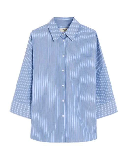 Camisa con manga tres cuartos a rayas Weekend by Maxmara de color Blue