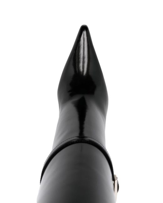 Bottes Vendome 110 mm à boucle Saint Laurent en coloris Black