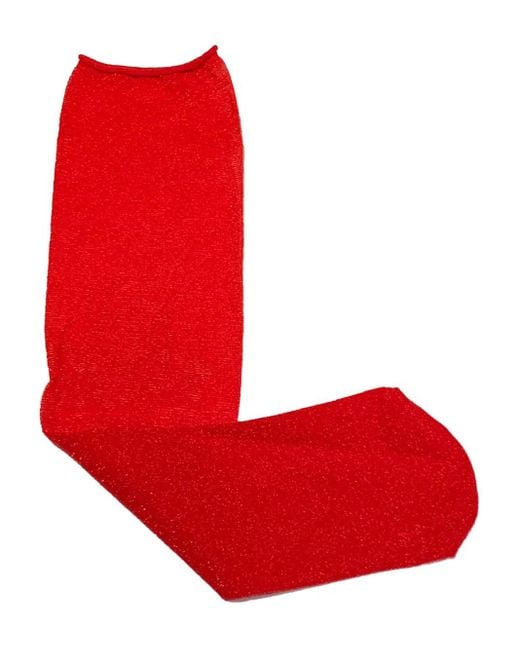 Antipast Red Lurex-Effect Socks