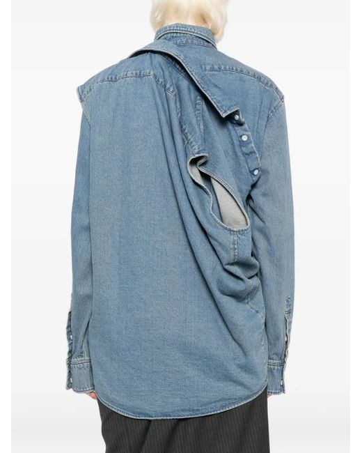 Moohong Blue Double-Layered Denim Shirt