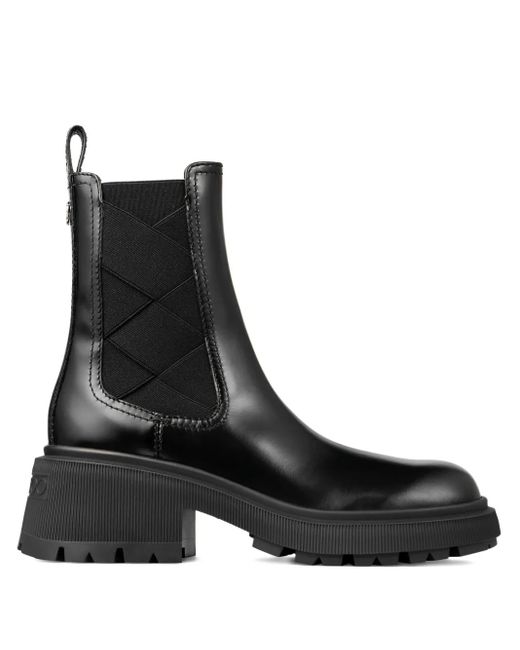 Jimmy Choo Black 50Mm Louri Combat Leather Boots
