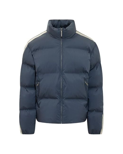 Palm Angels Blue Logo-Print Side-Stripe Jacket for men