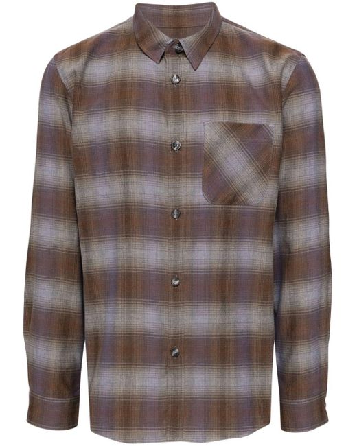 Chemise en coton à carreaux A.P.C. pour homme en coloris Gray
