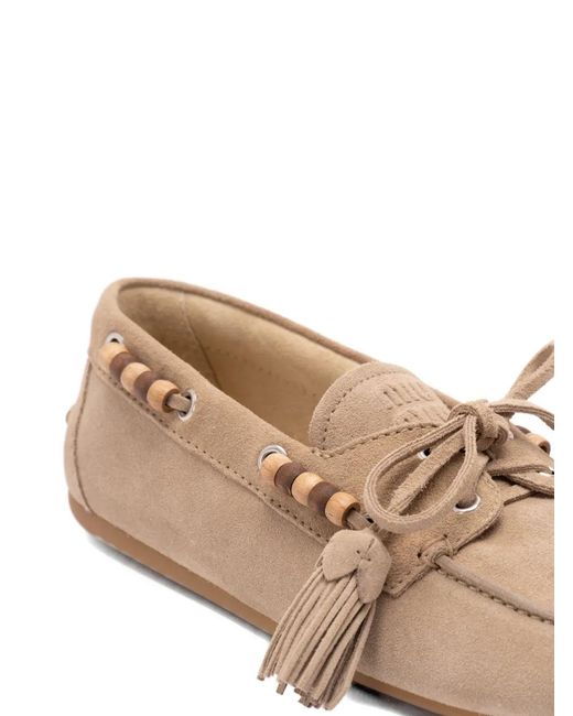 Miu Miu Natural Suede Deck Shoes