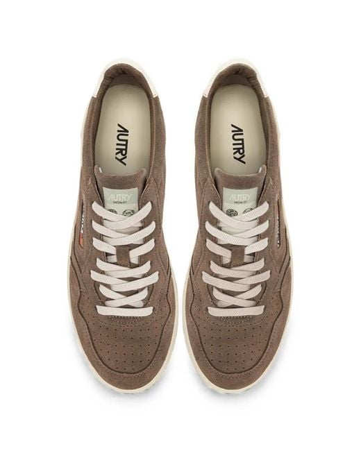 Autry Brown Medalist Perforated Sneakers