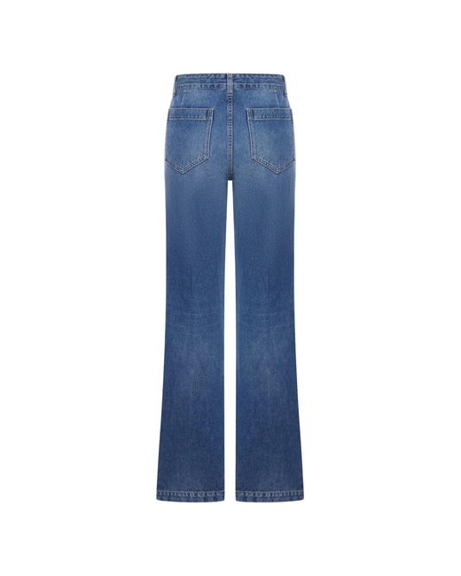 Seafarer Blue Patch-Pocket Flared Jeans