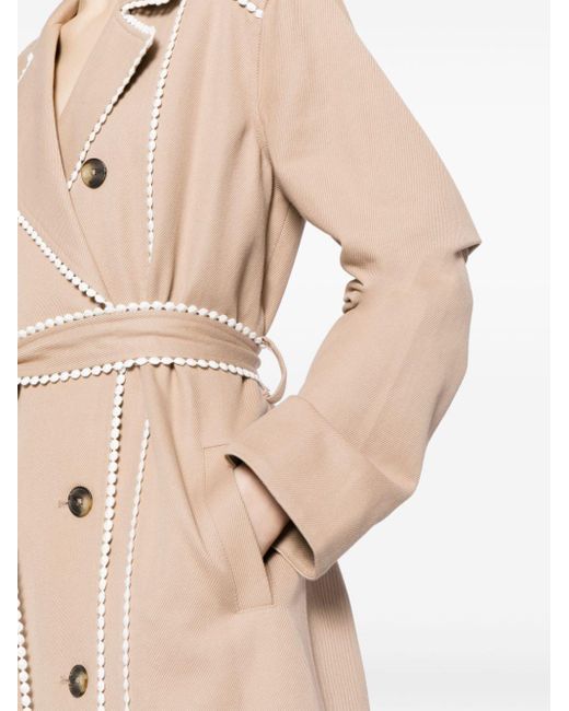 L'Agence Natural Double-breasted Cotton Trench Coat