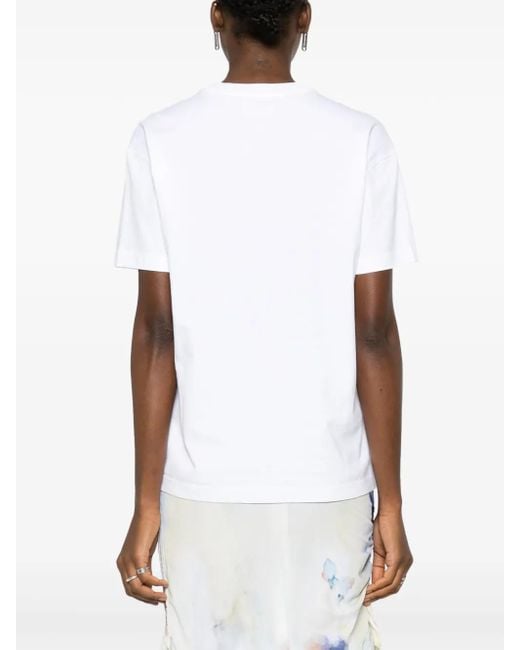 Off-White c/o Virgil Abloh White Bookish Big Logo-Print Cotton T-Shirt