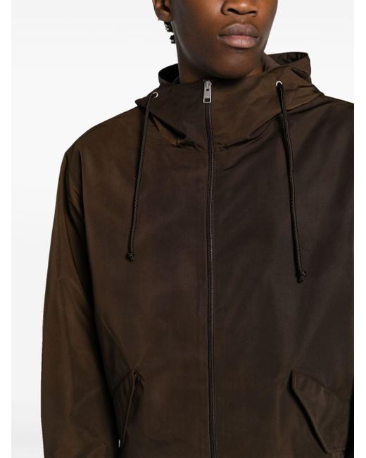 Sandro Brown Zip-up Hooded Windbreaker Jacket for men