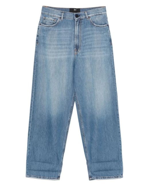 3x1 Button-fastening Jeans Blue