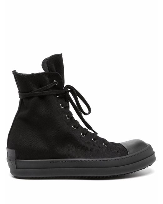 Rick Owens DRKSHDW Cotton Ramones High-top Lace-up Sneakers in Black ...