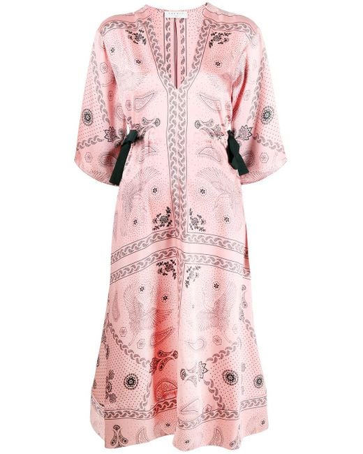 Sandro Pink Galy Paisley-print Dress