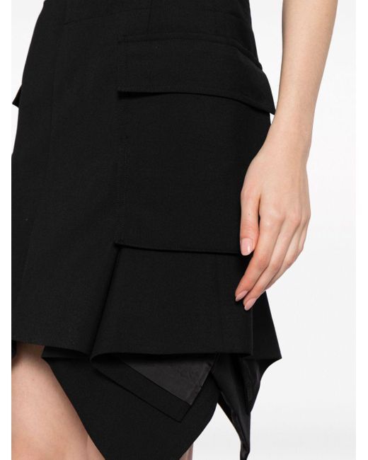 Falda corta asimétrica Sacai de color Black