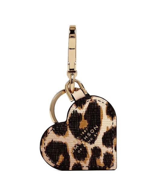 Smythson Natural Panama Heart Keyring