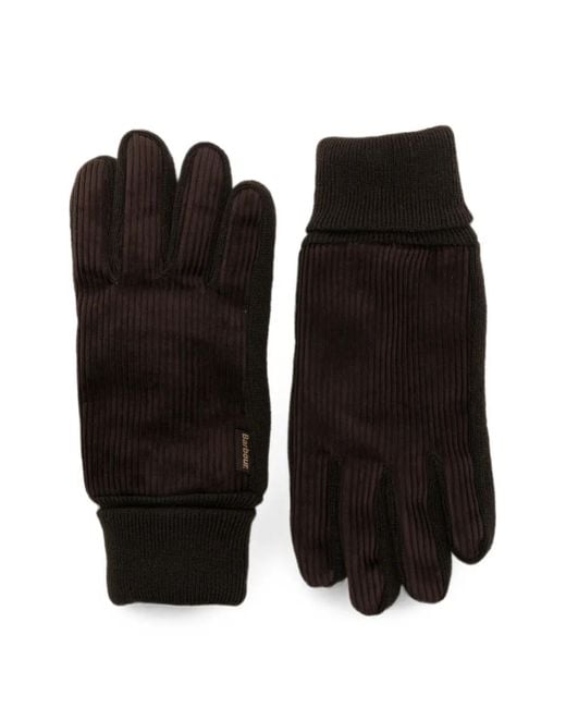 Barbour Black Magnus Corduroy Gloves for men