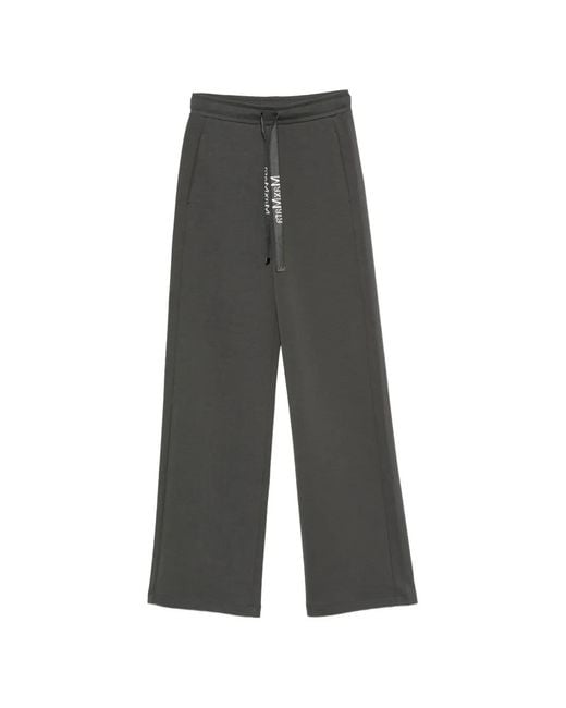 Max Mara Gray Drawstring Wide-Leg Track Pants