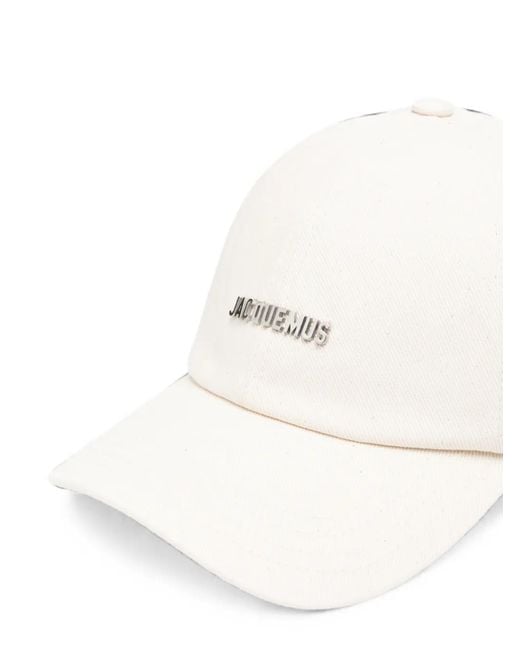 Jacquemus White Logo-Plaque Baseball Cap for men