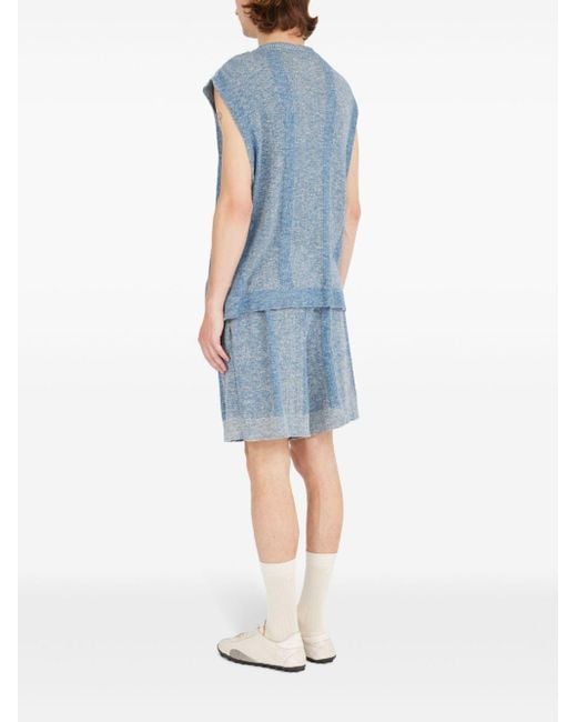 Maison Margiela Blue Knitted Tank Top for men