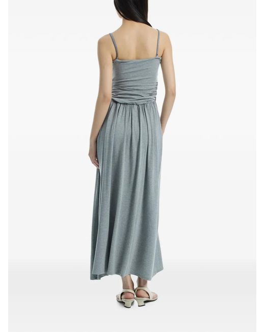 determ Blue Gathered Maxi Dress