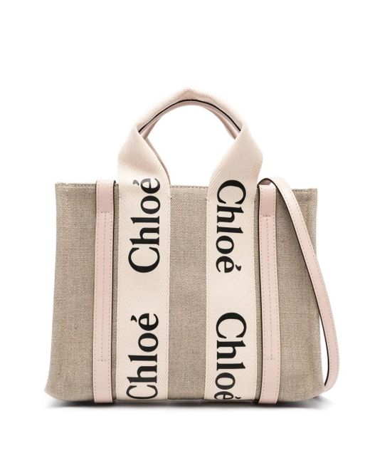 Petit sac cabas Woody Chloé en coloris Natural