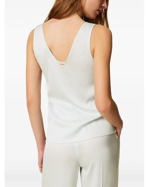 Twinset White Satin Top