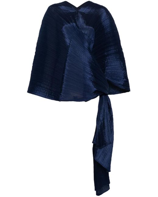 Poncho Madame-T Pleats Please Issey Miyake en coloris Blue