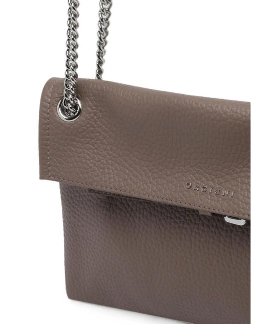 Orciani Brown Small Venus Leather Shoulder Bag