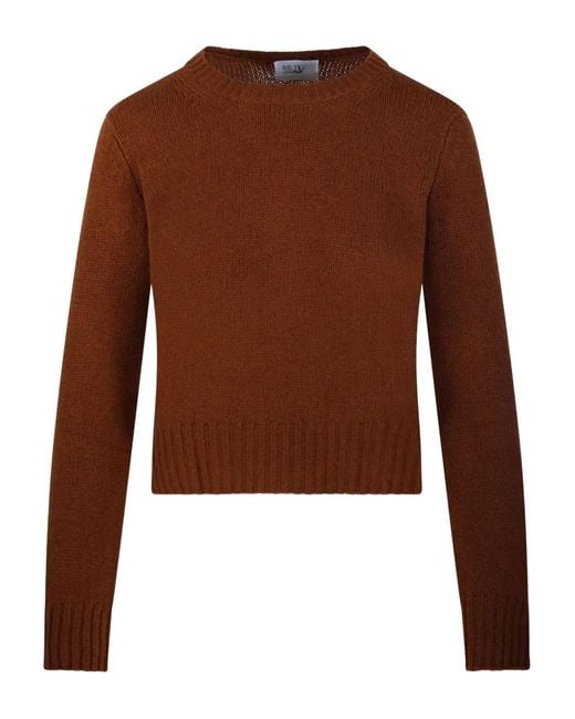 Be You Brown Round-Neck Ribbed Jumper