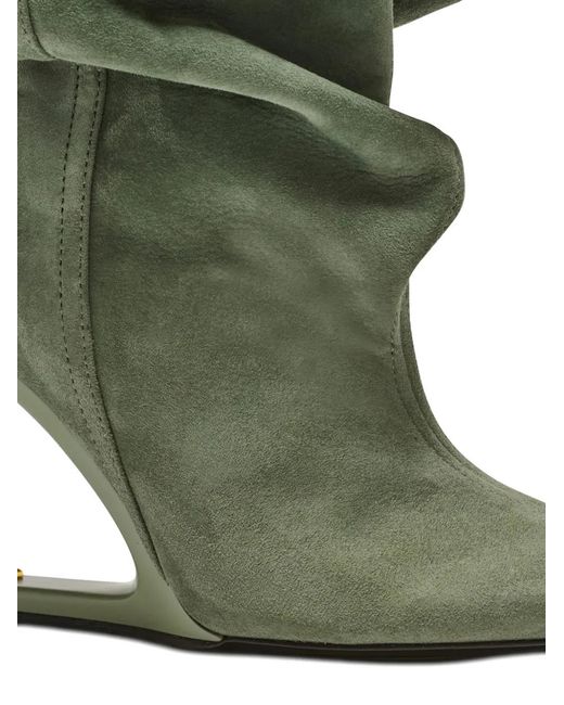 Balmain Green Suede No Wedge Ankle Boots 95