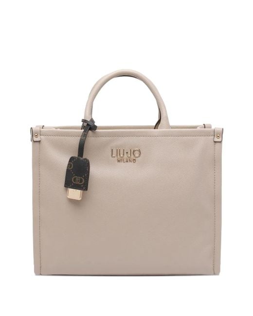 Liu Jo Natural Top-Zip Double-Handle Tote Bag
