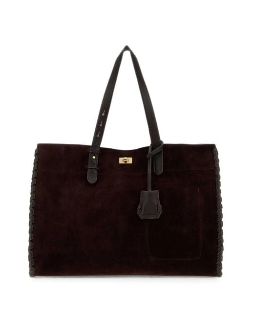 Anya Hindmarch Black Mortimer Whipstitch-Trim Tote Bag