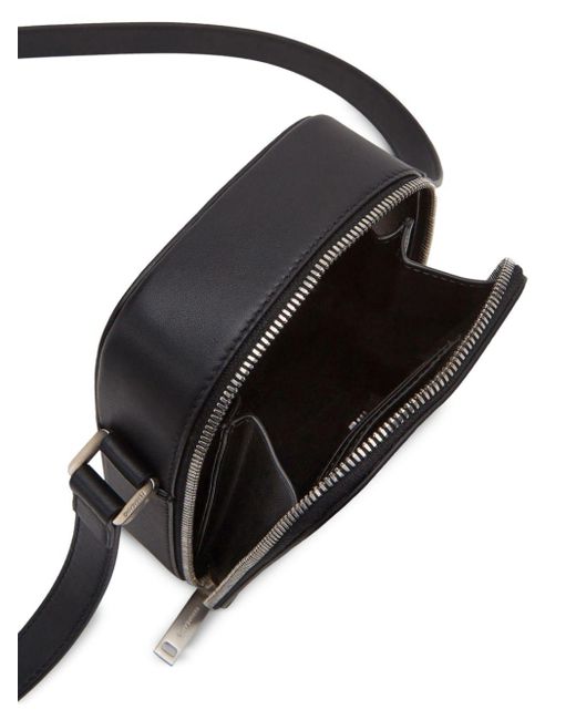 Ferragamo Black Logo-debossed Leather Shoulder Bag for men