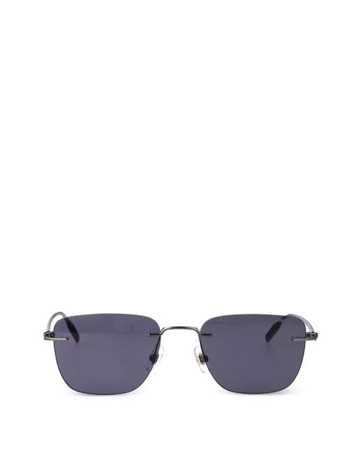 Montblanc Gray Lunettes De Soleil À Monture Rectangulaire for men