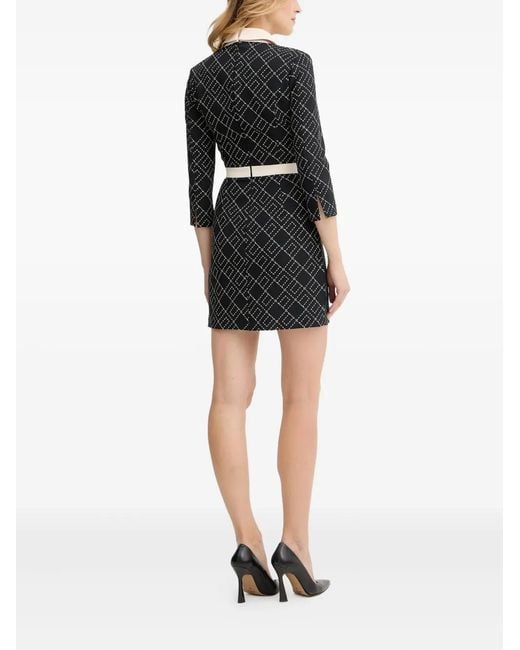 Elisabetta Franchi Women's Black V-Neck Mini Dress