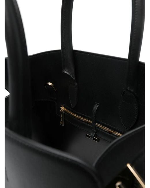 Ferragamo Black Hug Small Leahter Tote Bag
