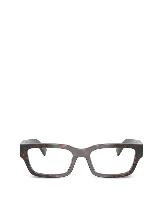 Prada White Rectangle-Frame Glasses for men