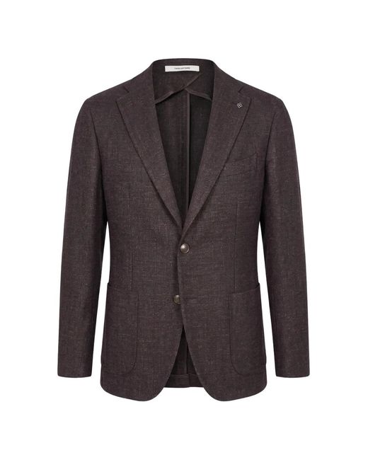 Tagliatore Black Single-Breasted Wool Blazer for men