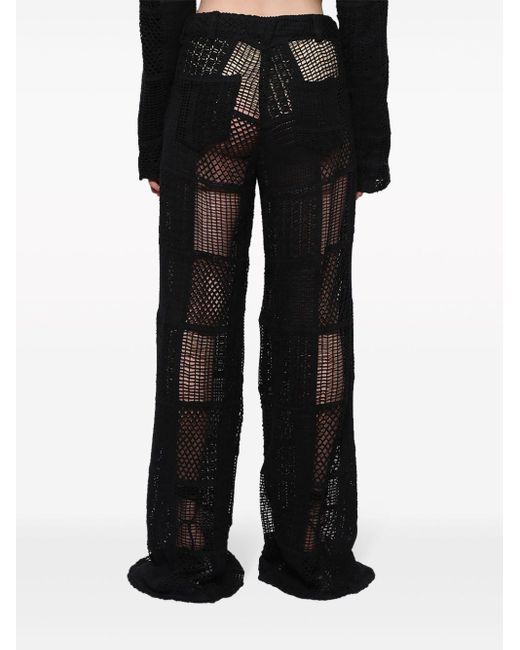 Pantalon en crochet à coupe ample Roberta Einer en coloris Black