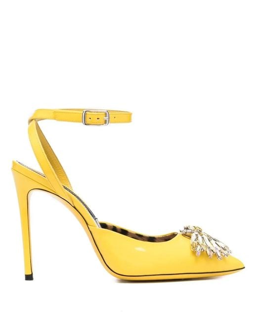 Philipp Plein Metallic Vernice 110Mm Crystal-Embellished Pumps